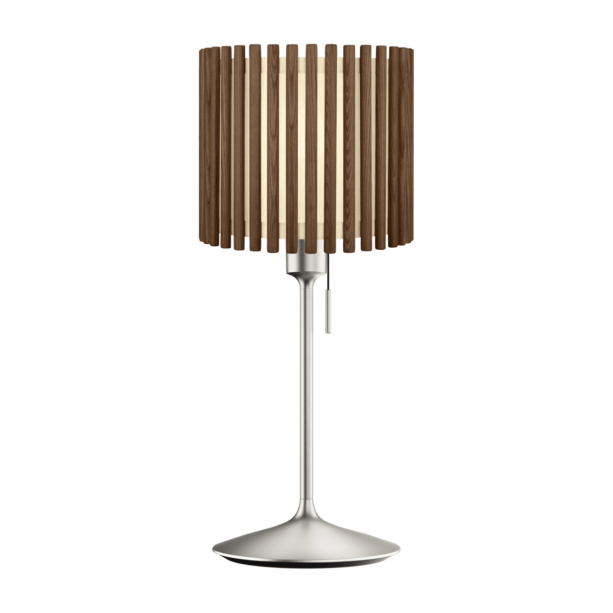 Komorebi Circle bordlampe, mørk egetræ og børstet stål look • UMAGE - Copenhagenhomedesign