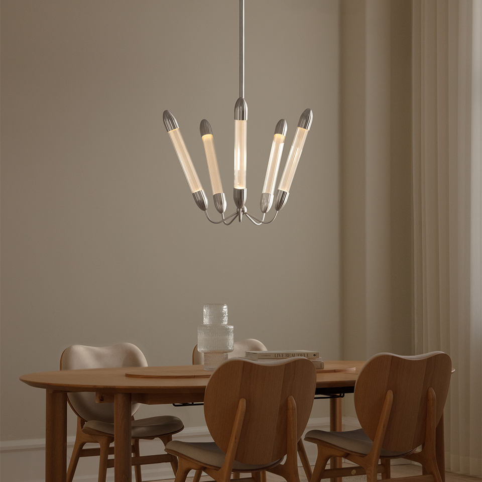 Lemon Squeeze lysekrone, poleret stål • UMAGE - Copenhagenhomedesign