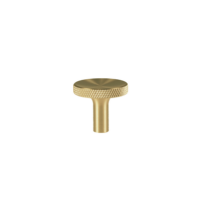 Møbelknop med diamond cut i børstet messing uden lak, 28 mm - Søllerød • Chr. Jørgensen