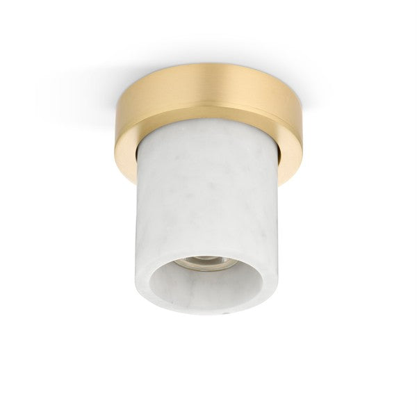 Miss Marble loftspot i hvid carraramarmor med loftbase i messing fra Design by Us.