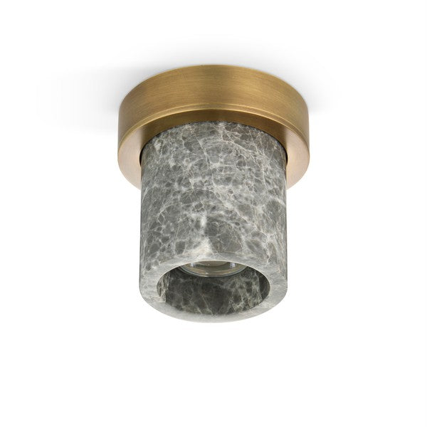 Miss Marble loftspot i grå marmor med loftbase i bruneret messing fra Design by Us.