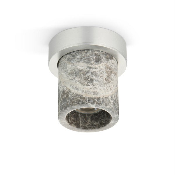 Miss Marble loftspot i grå marmor med loftbase i rustfrit stål-look fra Design by Us.