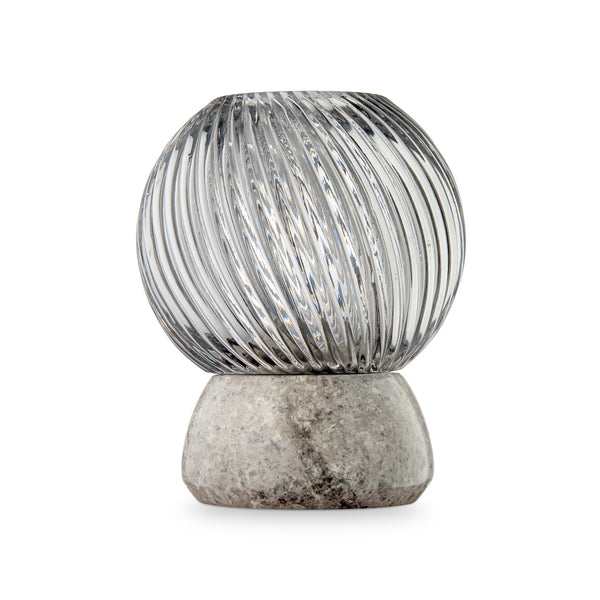 Twist of Marble fyrfadsstage, sølv/smoke • Design by Us - Copenhagenhomedesign