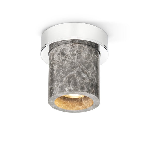 Miss Marble loftspot i grå marmor med kromfarvet loftbase fra Design by Us.