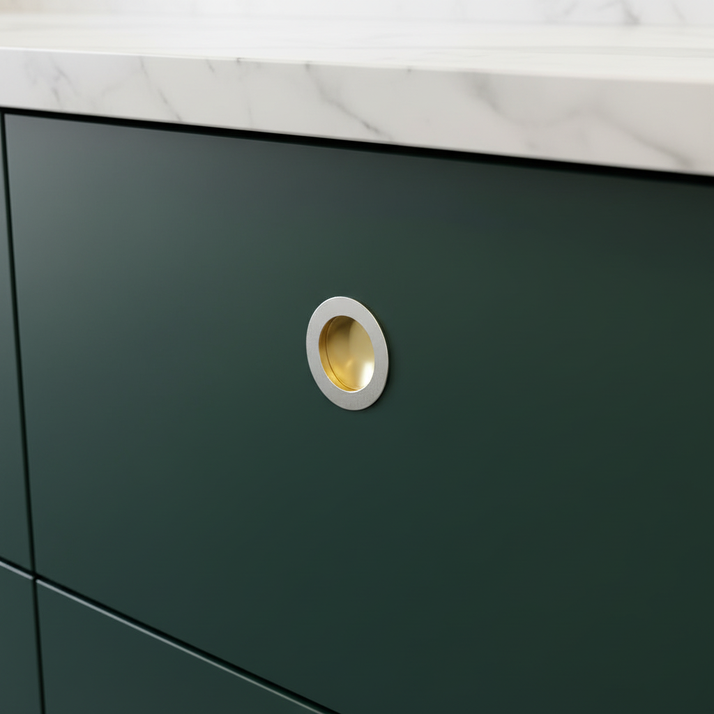 Faxe • Skålgreb Ø55/60 mm, sølv look - Copenhagenhomedesign