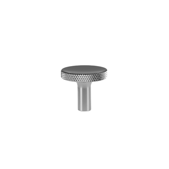 Møbelknop med diamond cut i blank forniklet, 28 mm