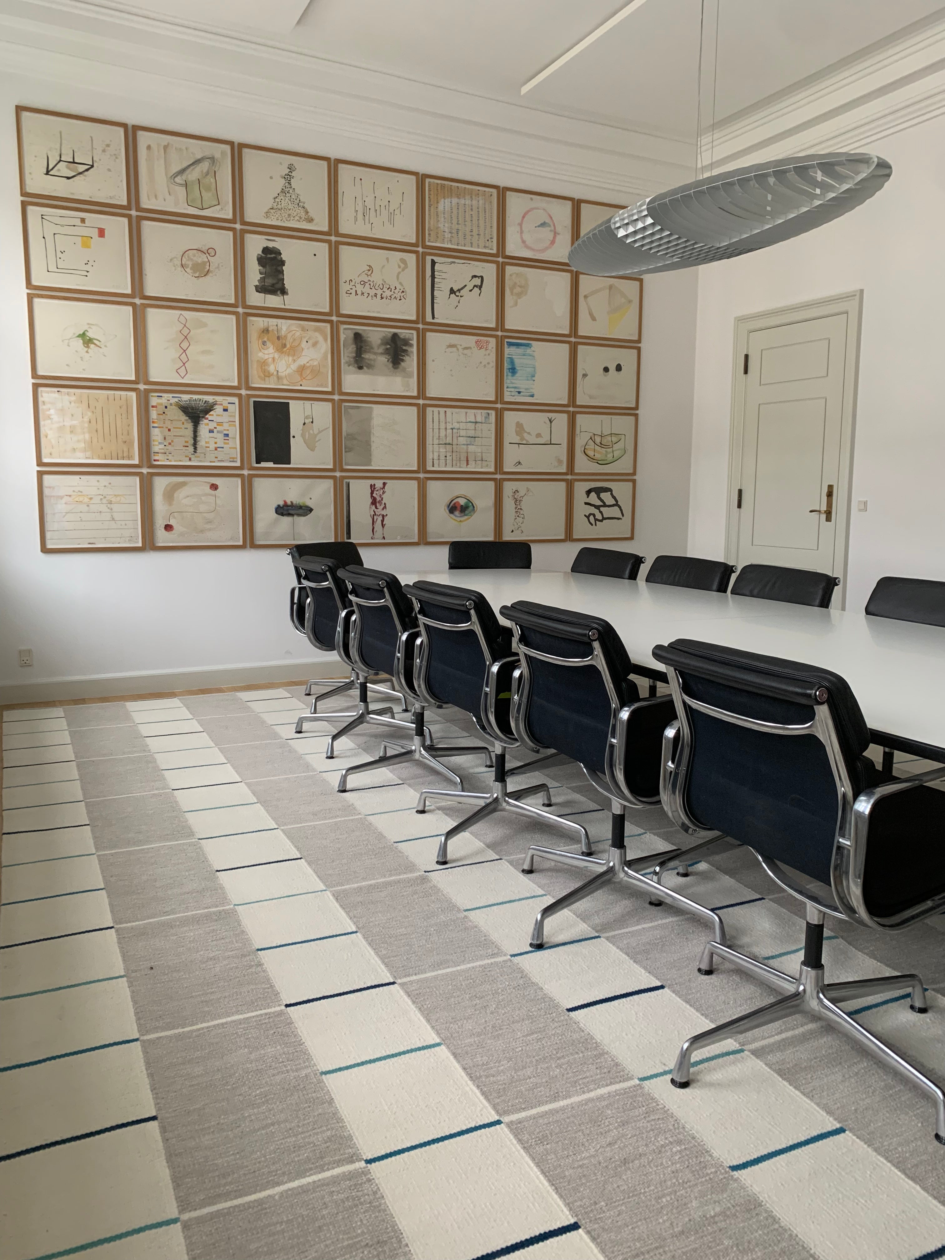 Tæppe VK-11, grå/hvid/blå • NORDICMODERN - Copenhagenhomedesign