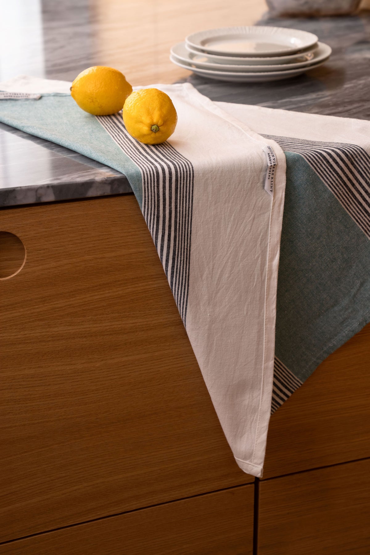 Tea towels, viskestykker (2 stk.), blå/sort/hvid • NORDICMODERN - Copenhagenhomedesign