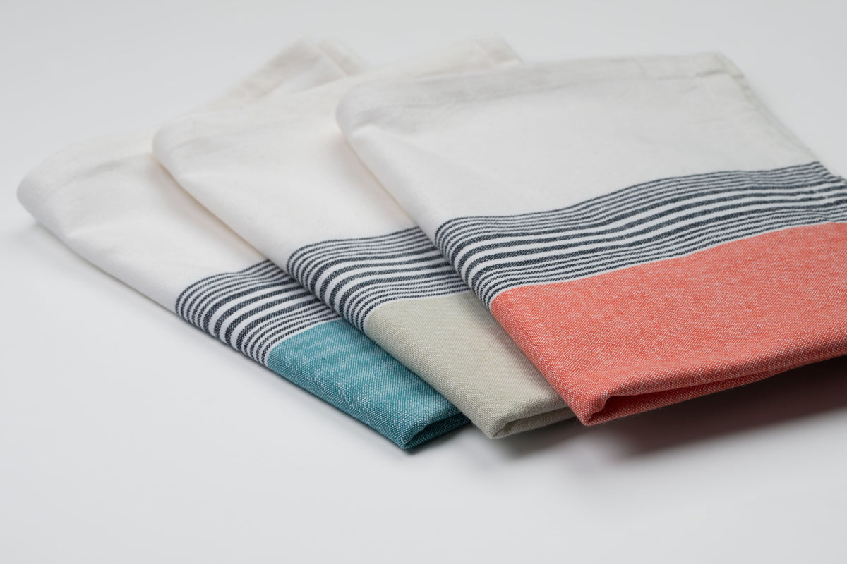 Tea towels, viskestykker (2 stk.), oliven/sort/hvid • NORDICMODERN - Copenhagenhomedesign