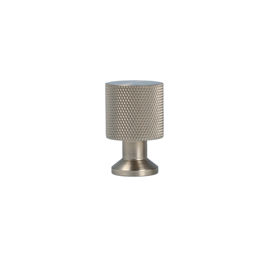 Møbelknop med diamond cut i rustfrit stål look, 33 mm