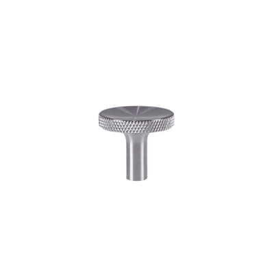 Møbelknop med diamond cut i rustfrit stål look, 28 mm - Søllerød • Chr. Jørgensen