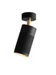 Patrone loftspot med roset, sortbruneret og messing • Thorup Copenhagen