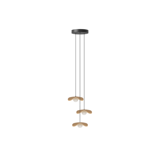 Forget Me Not Cluster 3 pendel med roset, egetræ • UMAGE