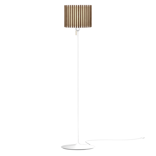 Komorebi Rectangular gulvlampe, mørk egetræ og hvid • UMAGE