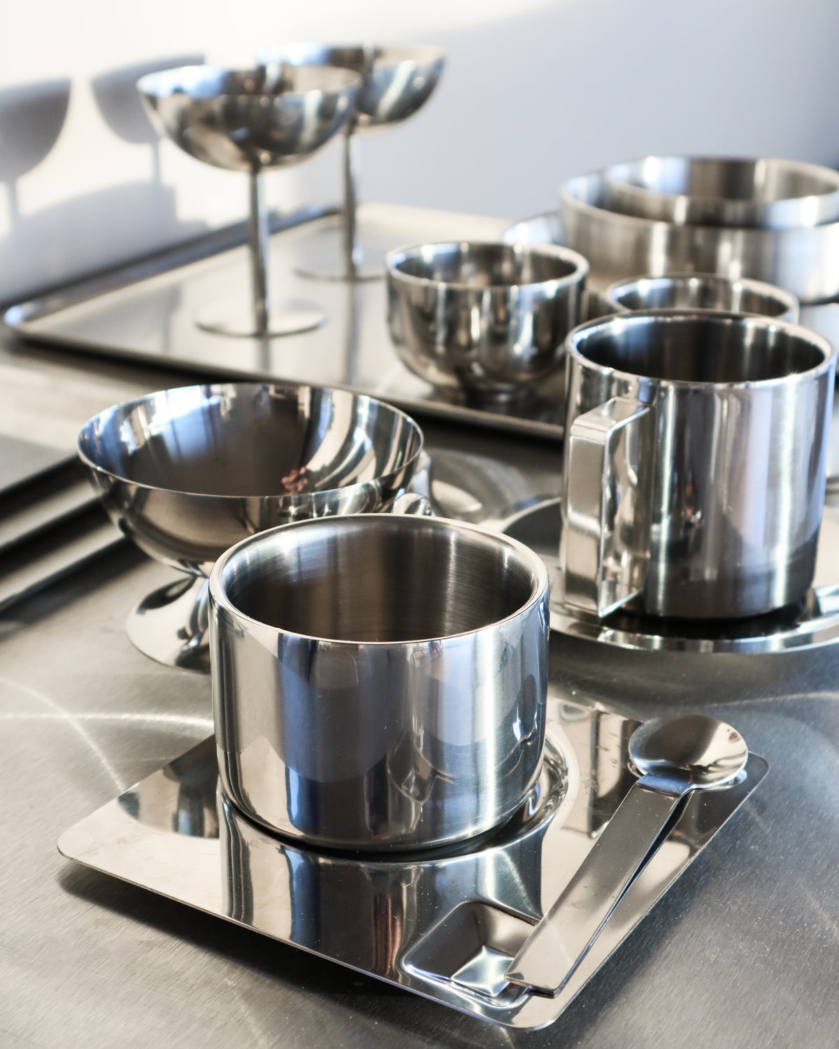 Kaffesæt Cappuccino TRIO rustfrit stål • NICHBA - Copenhagenhomedesign
