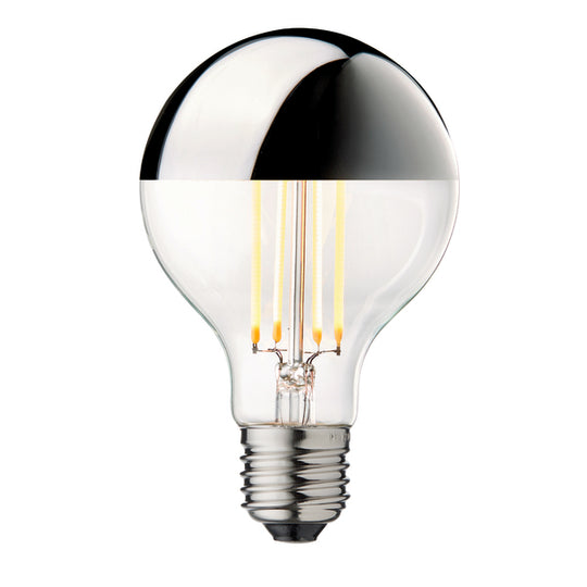 Globe Bulb Ø80 Crown pære, sølv • Design by Us