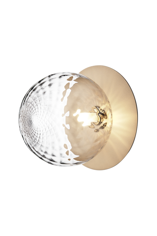 Liila 1 væg- og loftlampe, nordic gold / optic clear • NUURA
