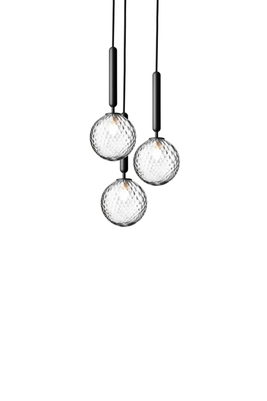Miira 3 pendel, rock grey / optic clear • NUURA