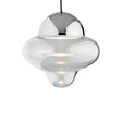 Nutty XL Clear pendel, klar/krom • Design by Us