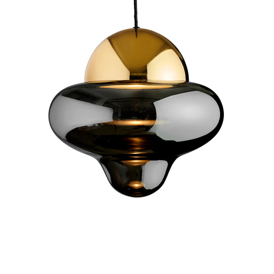 Nutty XL Smoke pendel, røgfarvet/guld • Design by Us
