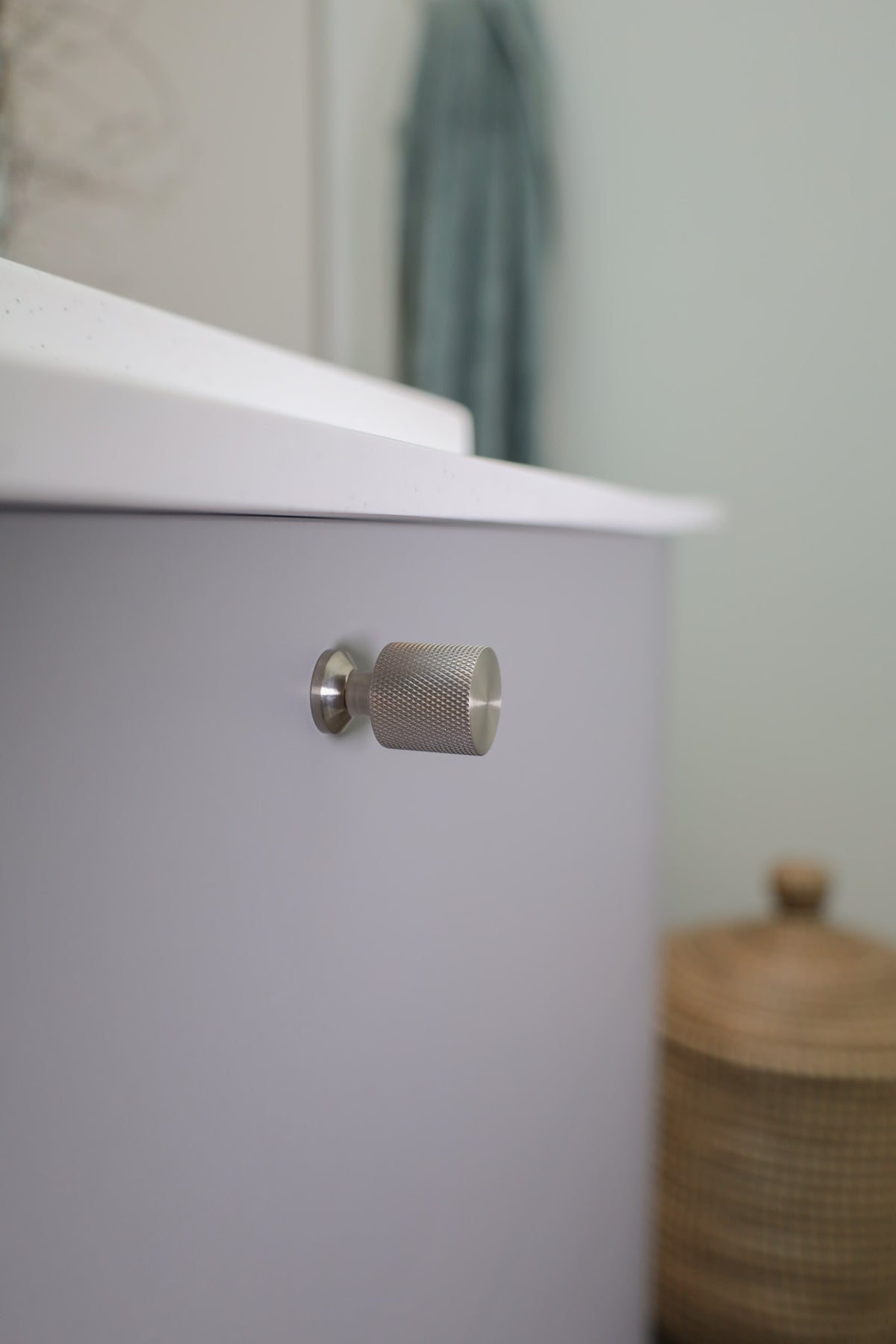 Møbelknop med diamond cut i rustfrit stål look, 33 mm - Nyboder • Chr. Jørgensen - Copenhagenhomedesign