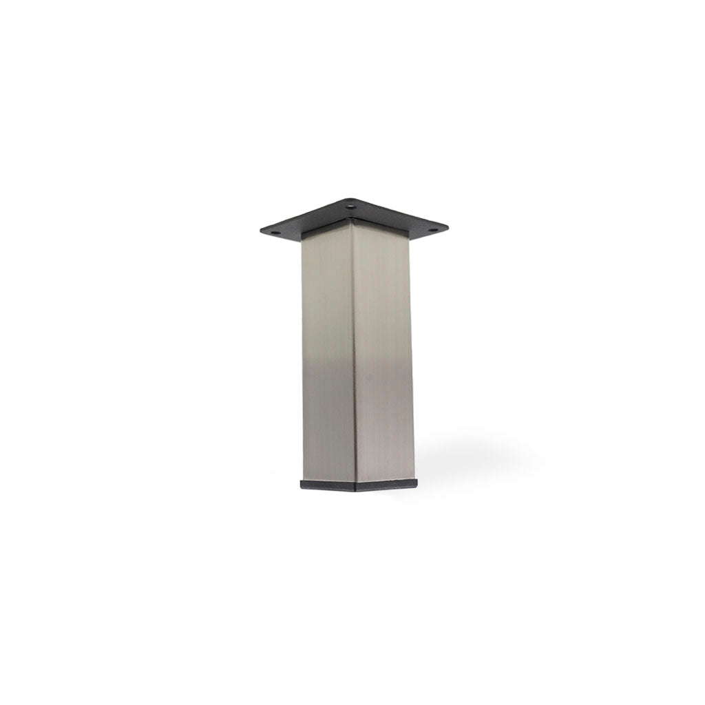 Firkantet sokkel ben i børstet stål 120 mm (1 sæt = 4 stk.) - Copenhagenhomedesign