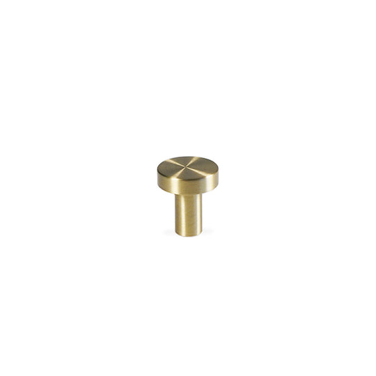 Møbelknop i børstet messing med lak, 22 mm