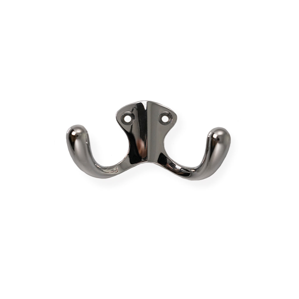 Ystad • Frakkekrog dobbelt, blank krom 40 mm - Copenhagenhomedesign