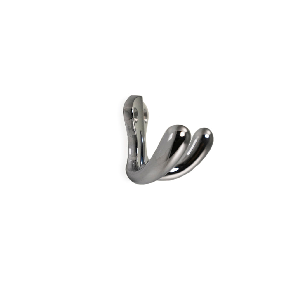 Ystad • Frakkekrog dobbelt, blank krom 40 mm - Copenhagenhomedesign